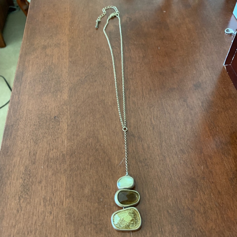 Kenneth Cole Reaction gold & stone necklace